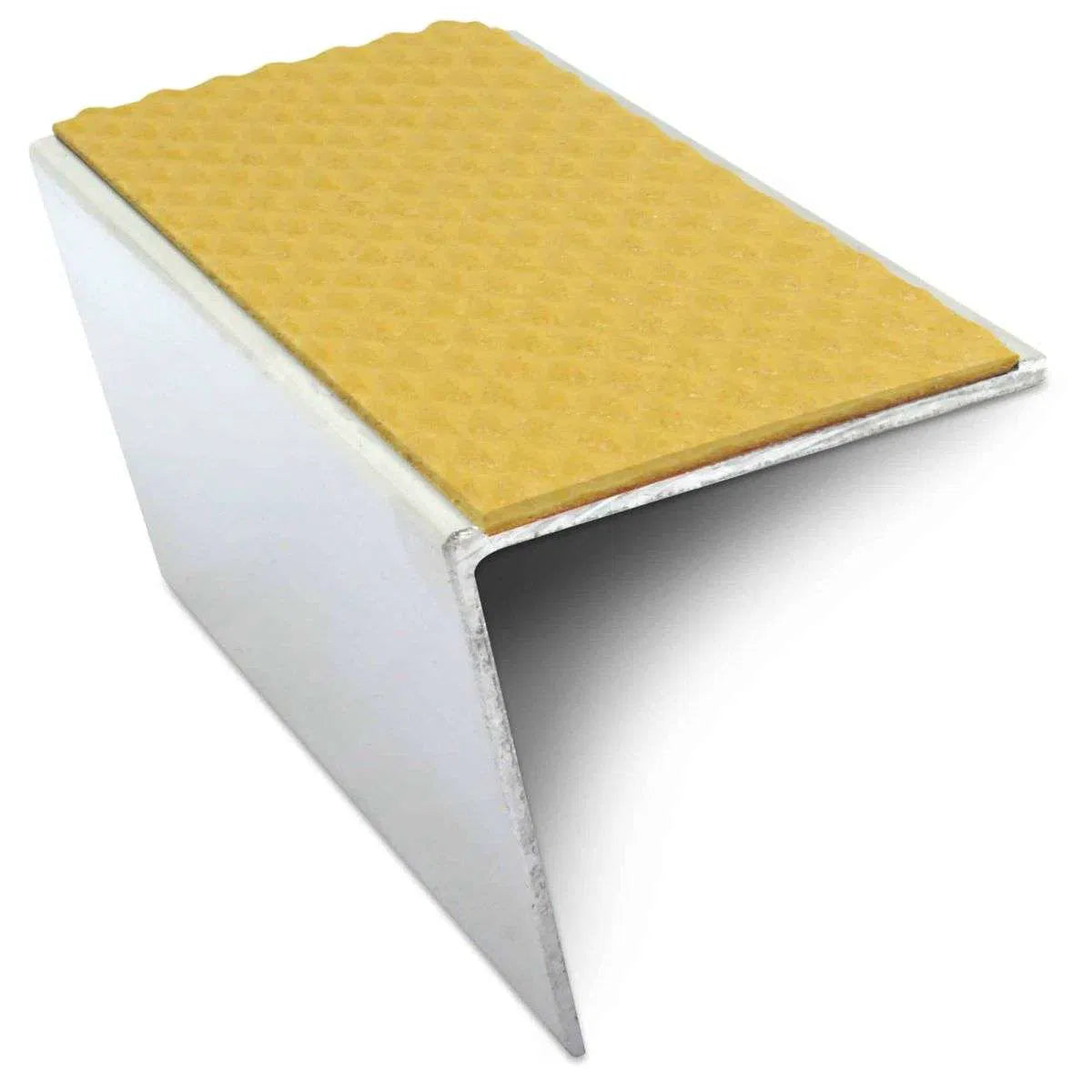 NSL20 Tredsafe 57 x 55mm DDA-Compliant Aluminium Stair Nosing with PVC Insert Yellow Tredsafe