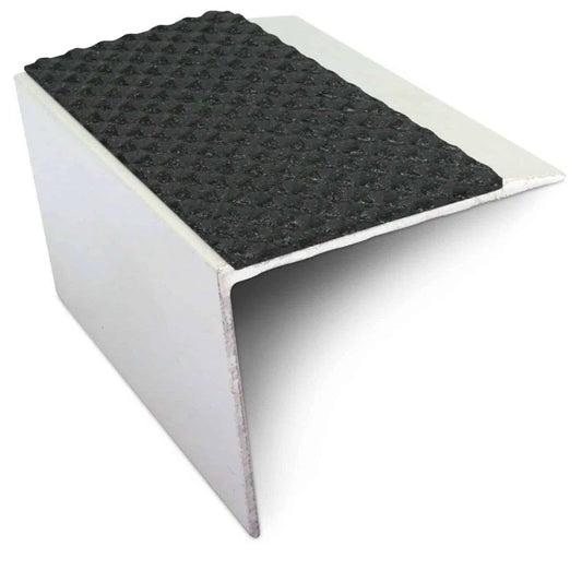 NSL21 Tredsafe 67 x 55mm DDA Compliant Aluminium Non Slip Stair Nosing Edge Trim With Pvc Insert Black Tredsafe
