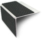 NSL27 75 x 58mm Aluminium DDA-Compliant Stair Nosing with PVC Grip Insert Black Tredsafe