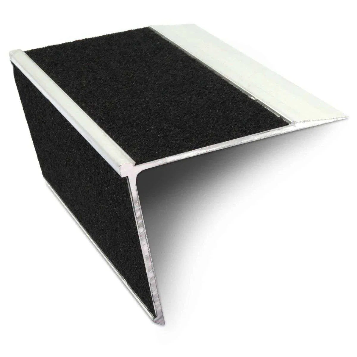 NSL28 DDA Compliant Aluminium Stair Nosing 75x58mm – Non-Slip Edge Trim with PVC Insert