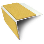 NSL28 75 x 58mm DDA-Compliant Aluminium Stair Nosing with PVC Anti-Slip Insert Yellow Tredsafe