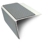 NSL28 75 x 58mm DDA-Compliant Aluminium Stair Nosing with PVC Anti-Slip Insert Dolphin Grey Tredsafe
