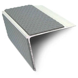 NSL28 75 x 58mm DDA-Compliant Aluminium Stair Nosing with PVC Anti-Slip Insert Dolphin Grey Tredsafe