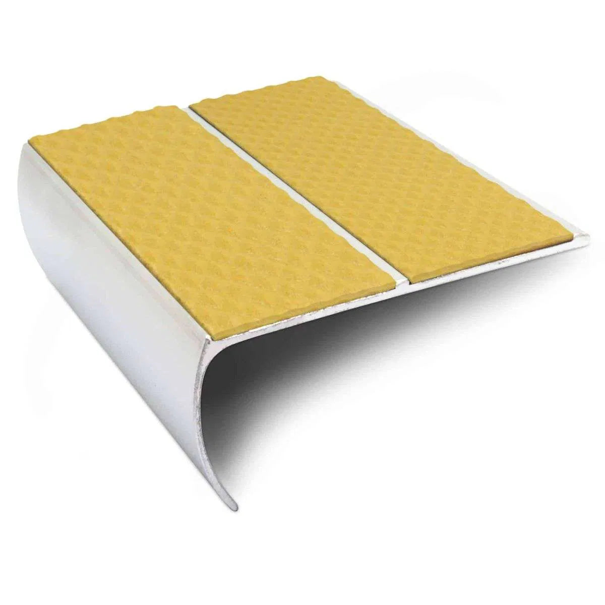 NSL29 87 x 40mm Aluminium Stair Nosing with PVC Anti-Slip Insert Yellow Tredsafe