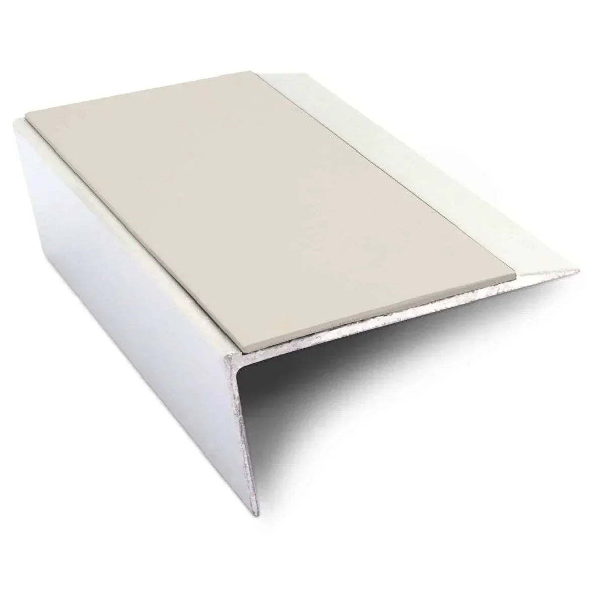 NSL16 66 x 32mm Aluminium Rakeback Stair Nosing with PVC Anti-Slip Insert Canvas