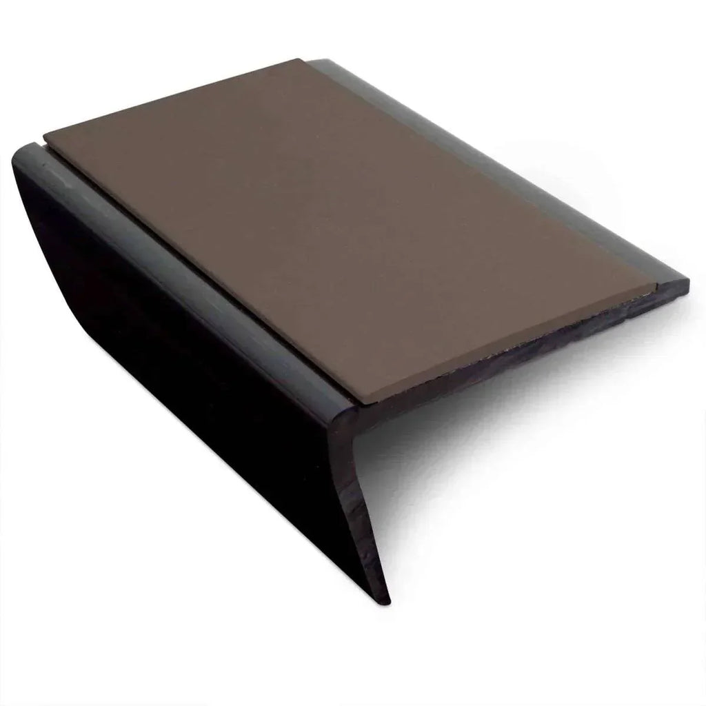NHB 72x38mm Heavy Duty Hard Nose PVC Stair Nosing – Non-Slip Profile Brown