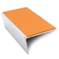 NSL02 57 x 32mm Aluminium Non Slip Stair Nosing Rakeback Edge Trim With Pvc Insert Tangerine