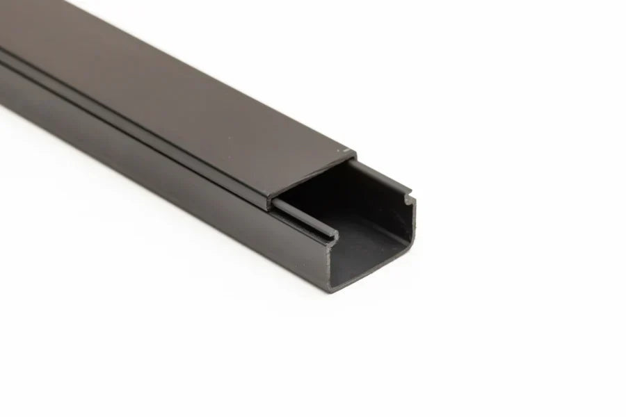 PVC Plastic Cover Mini Cable Trunking Srew Fix Wire Conduit Black