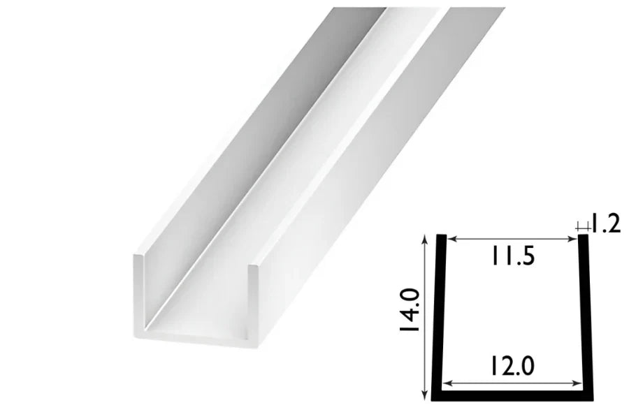 PVC U Channel Black & White Rigid Plastic TW Profile Edge Trim