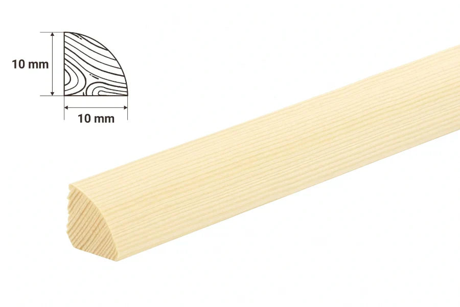 Pine Wood Natural Moulding Quadrant Trim Decorative Flooring Edge Beading Strip