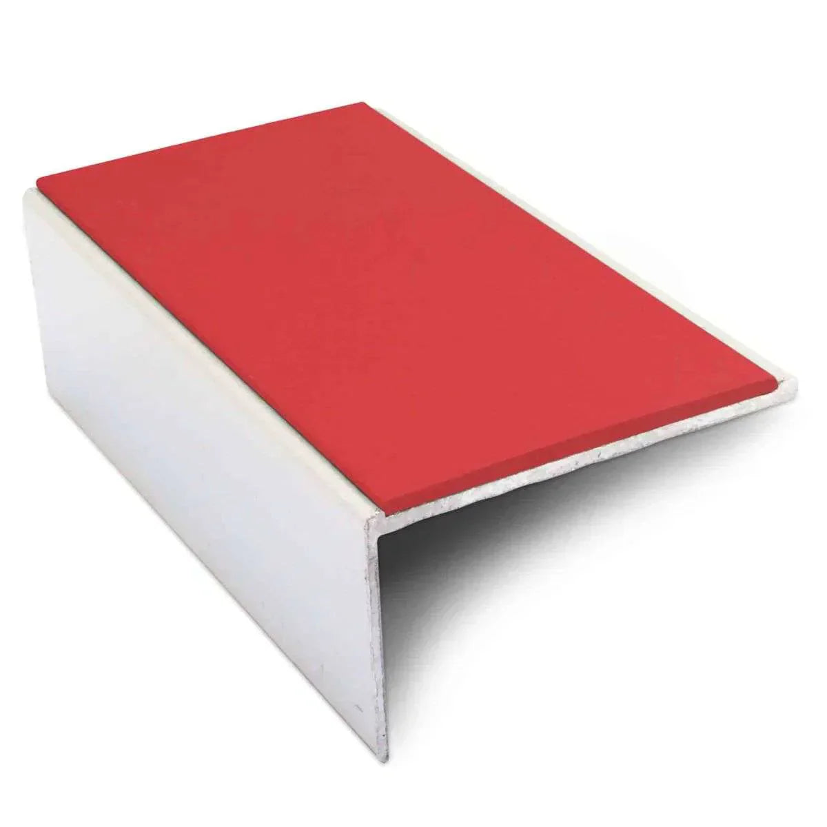NSL01 56 x 32mm Aluminium Non Slip Stair Nosing Edge Trim With Pvc Insert Red