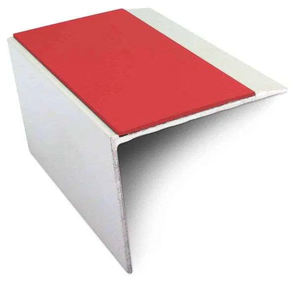 NSL21 67 x 55mm Aluminium Stair Nosing with PVC Anti-Slip & DDA Compliance Red