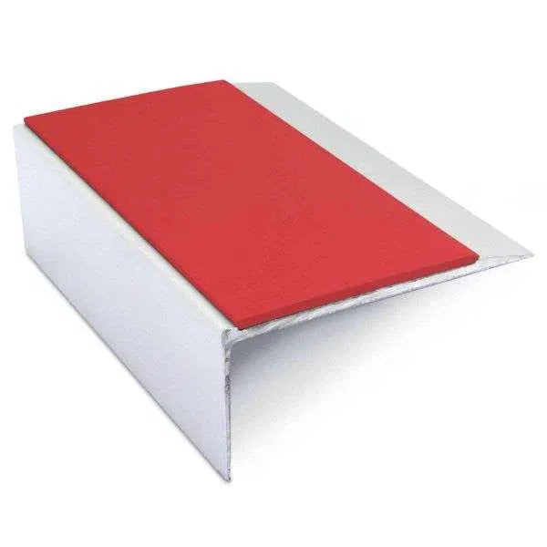 NSL15 66 x 32mm Aluminium Stair Edge Trim with PVC Anti-Slip Insert Red Genesis