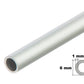 Round Tube Pipe Natural Aluminium 1 M / 39.37" Length