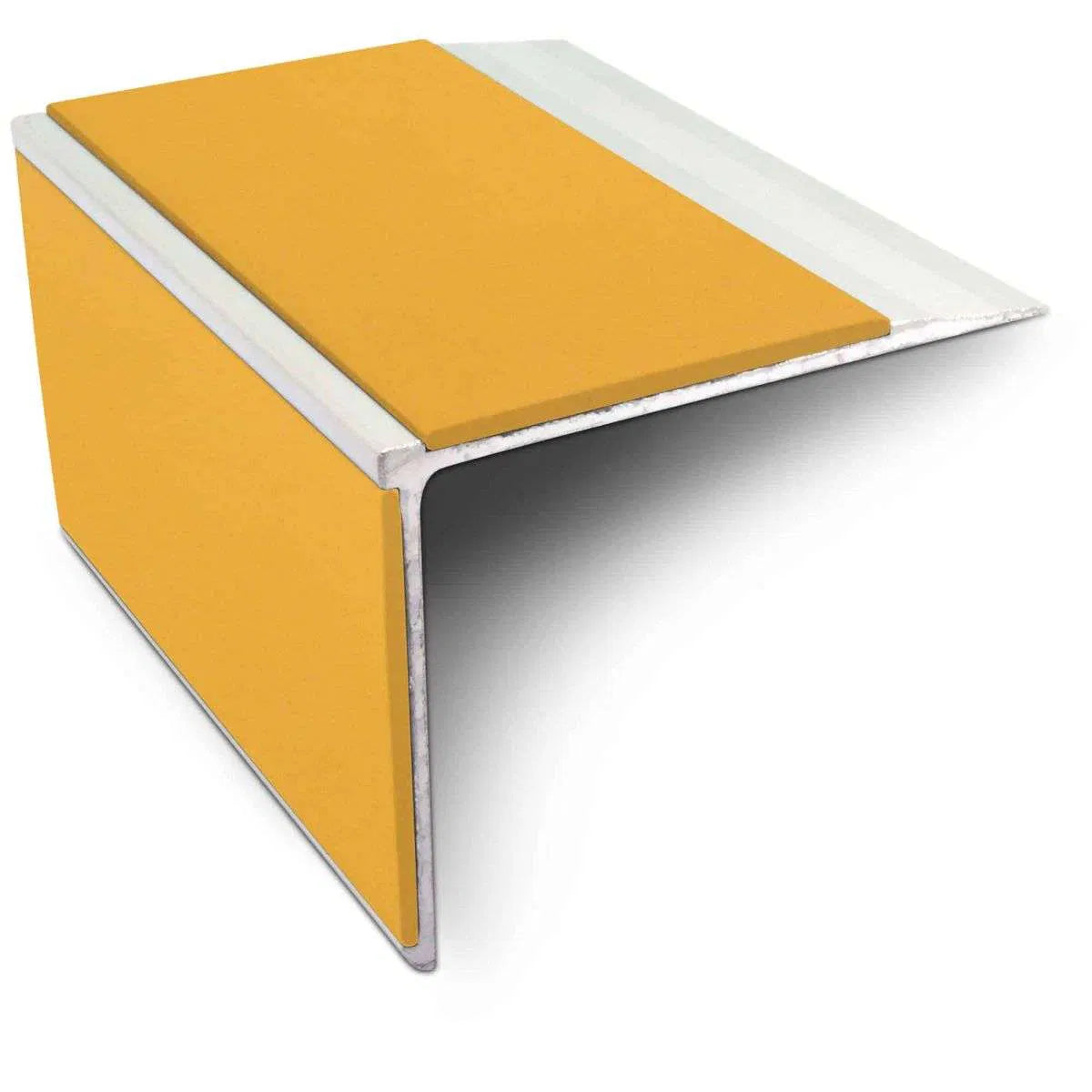 NSL27 DDA Compliant Aluminium Stair Nosing 75x58mm – Non Slip Edge Trim with PVC Insert Saffron