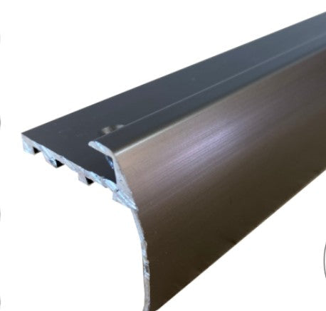 TVB 37.5 x 35mm Anodised Aluminium Bull Nose LVT Stair nosing Edge Profile For 5mm Flooring Bronze 2.7m Genesis