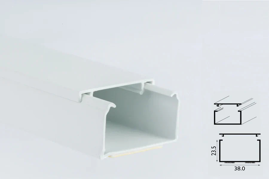 Self-Adhesive White PVC Plastic Cover Mini Cable Trunking Wire Conduit