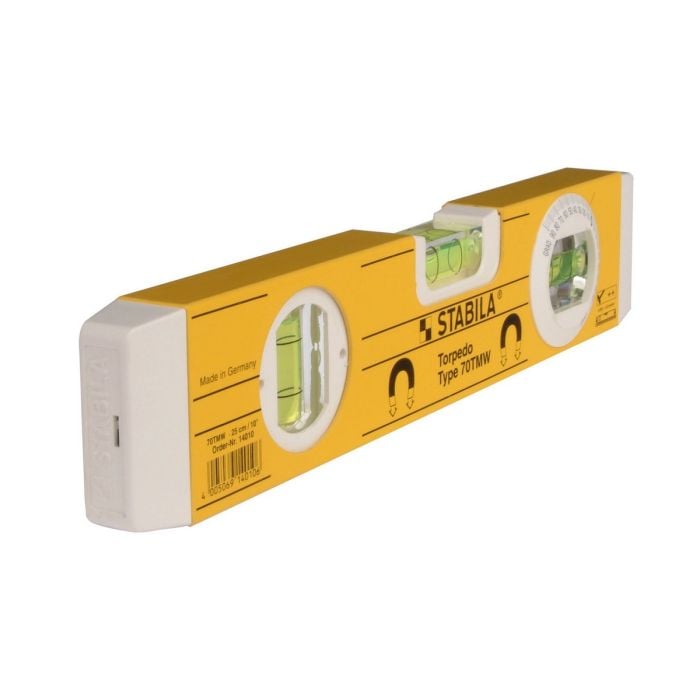 Stabila Magnetic Torpedo Level with Angle Vial 70T 25cm Yellow