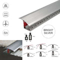 TTG 40mm Aluminium Adjustable Door Threshold Strip with Pivot Clip Bright Silver 920mm x 40mm