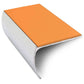 NSL03 57 x 40mm Aluminium Non Slip Stair Nosing Bullnose Edge Trim With Pvc Insert Tangerine