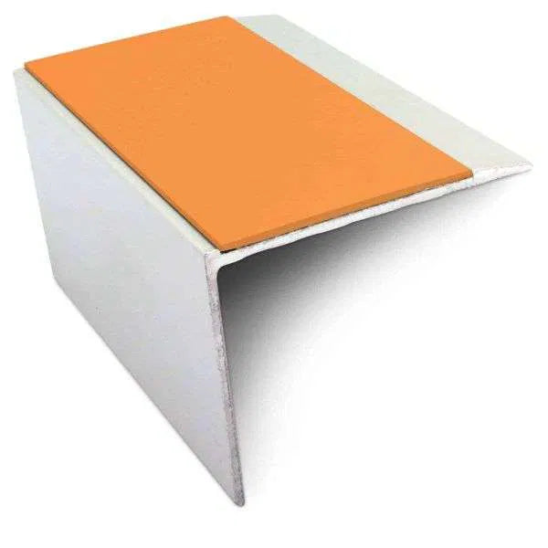 NSL21 67 x 55mm Aluminium Stair Nosing with PVC Anti-Slip & DDA Compliance Tangerine