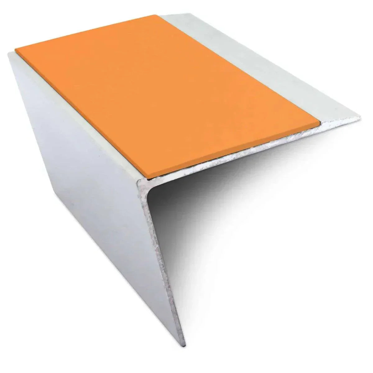 NSL26 Aluminium DDA Compliant Stair Nosing 67 x 55mm with Anti-Slip PVC Insert Tangerine