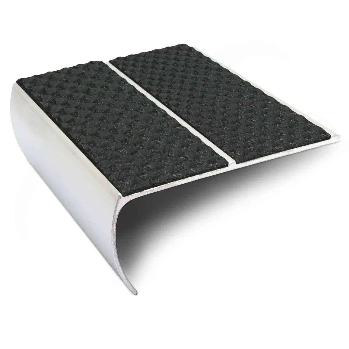 NSL29 87 x 40mm Aluminium Stair Nosing with PVC Anti-Slip Insert Black Tredsafe