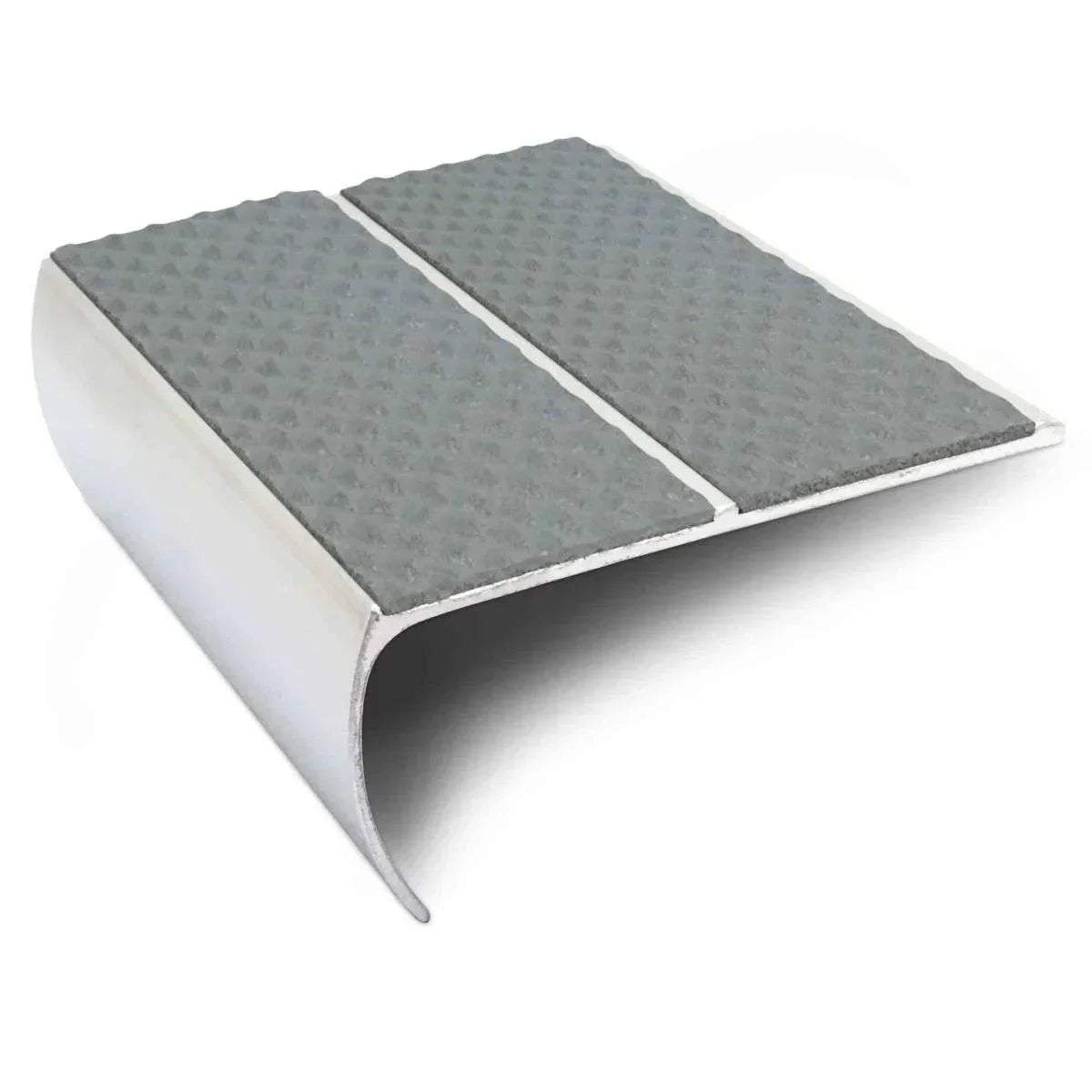 NSL29 87 x 40mm Aluminium Stair Nosing with PVC Anti-Slip Insert Dolphin Grey Tredsafe