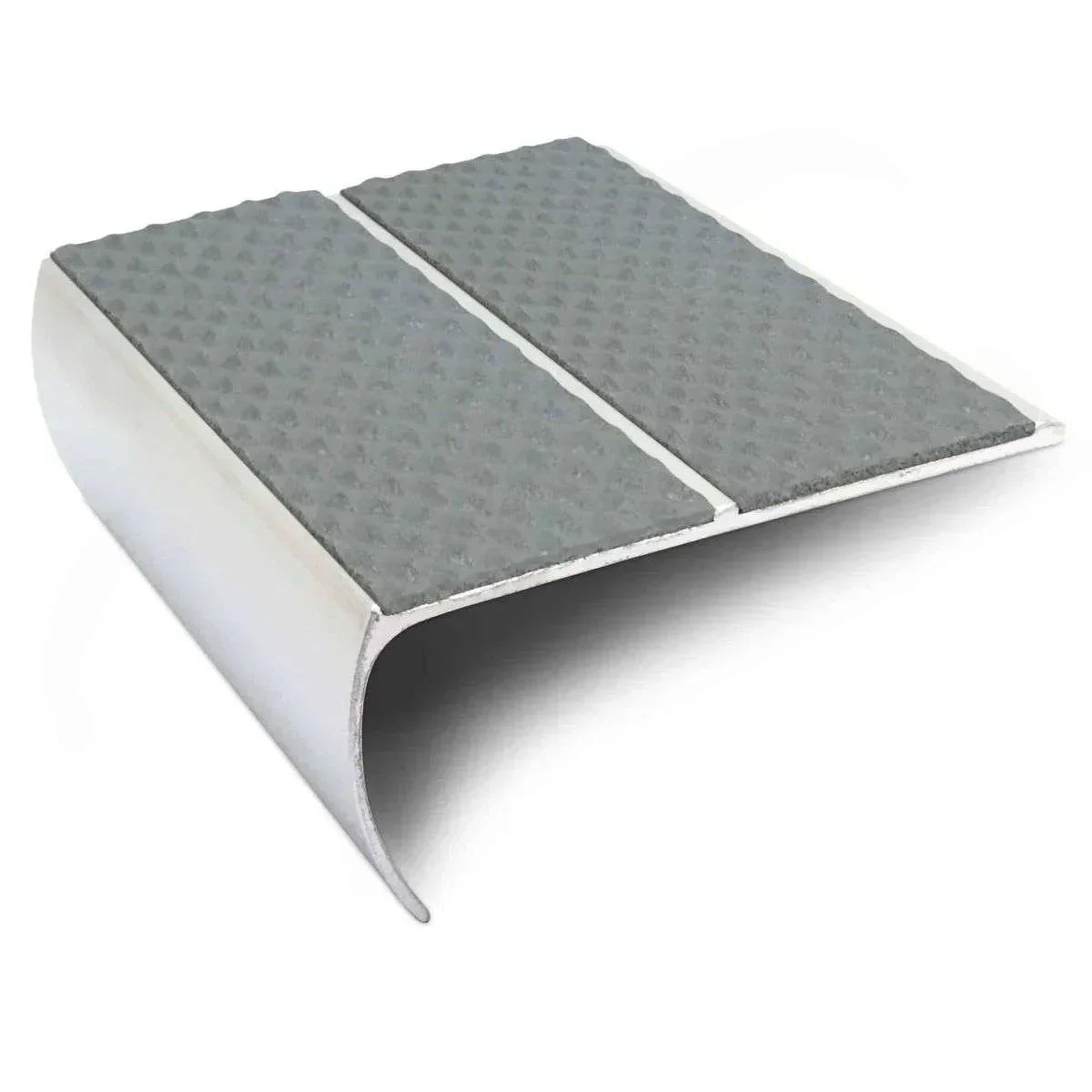 NSL29 87 x 40mm Aluminium Stair Nosing with PVC Anti-Slip Insert Dolphin Grey Tredsafe