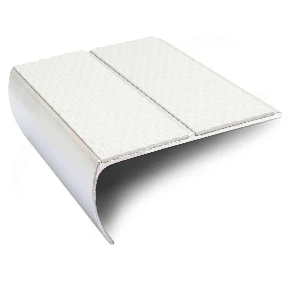 NSL29 87 x 40mm Aluminium Stair Nosing with PVC Anti-Slip Insert White Tredsafe