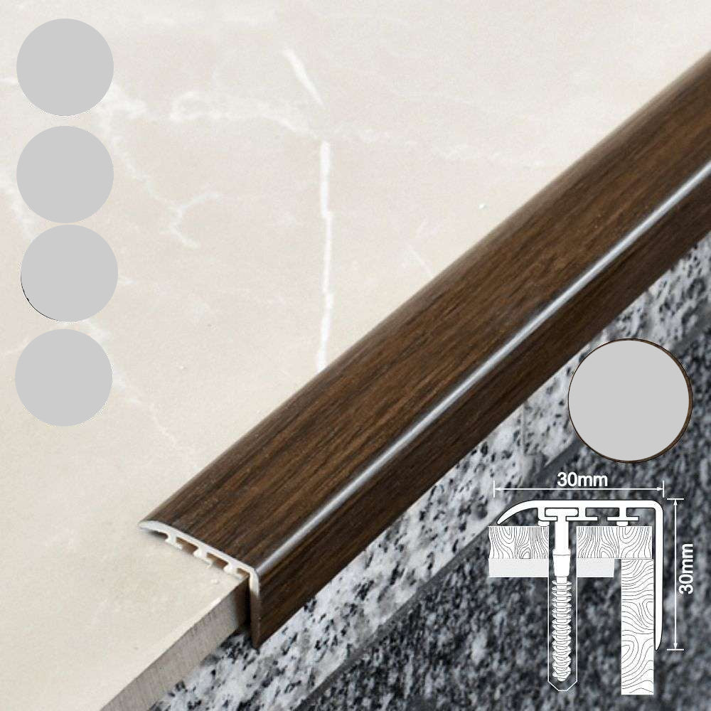 D-K0200 PVC Wood Effect Stair Nosing Edge Trim – 30 x 30mm UPVC Step Edge Protector Venge 0P