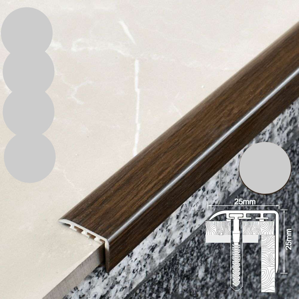 D-K0300 PVC Wood Effect Stair Nosing Edge Trim – 25 x 25mm UPVC Step Protector Venge 0P