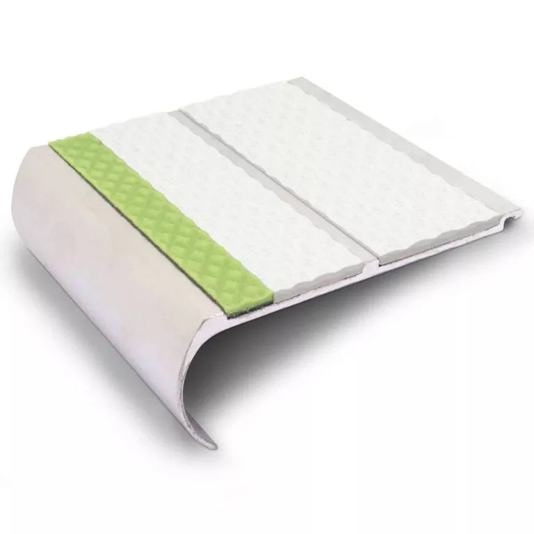 AHD13 91 x 35mm Aluminium Tredsafe Non Slip Stair Edge Protector White Tredsafe