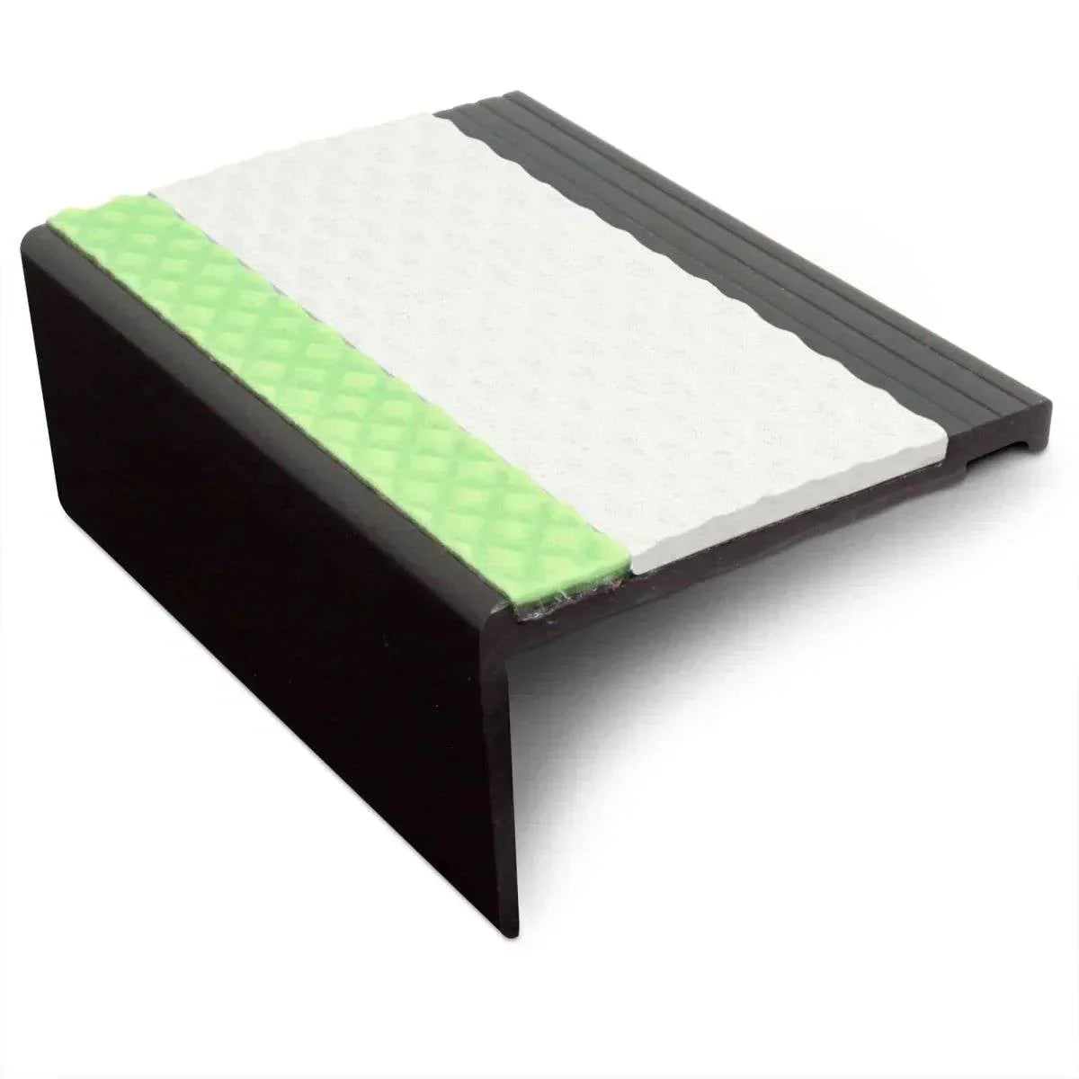 AHP Non Slip Tredsafe Aluminator Heavy Duty PVC Stair Nosing ( 67.5 x 39mm ) White Tredsafe