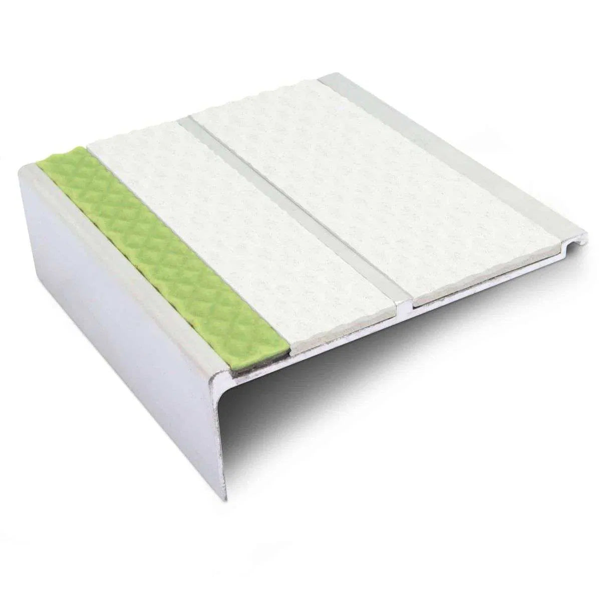 AHD11 91 x 32mm Aluminium Tredsafe Non Slip Stair Edge Trim White Tredsafe