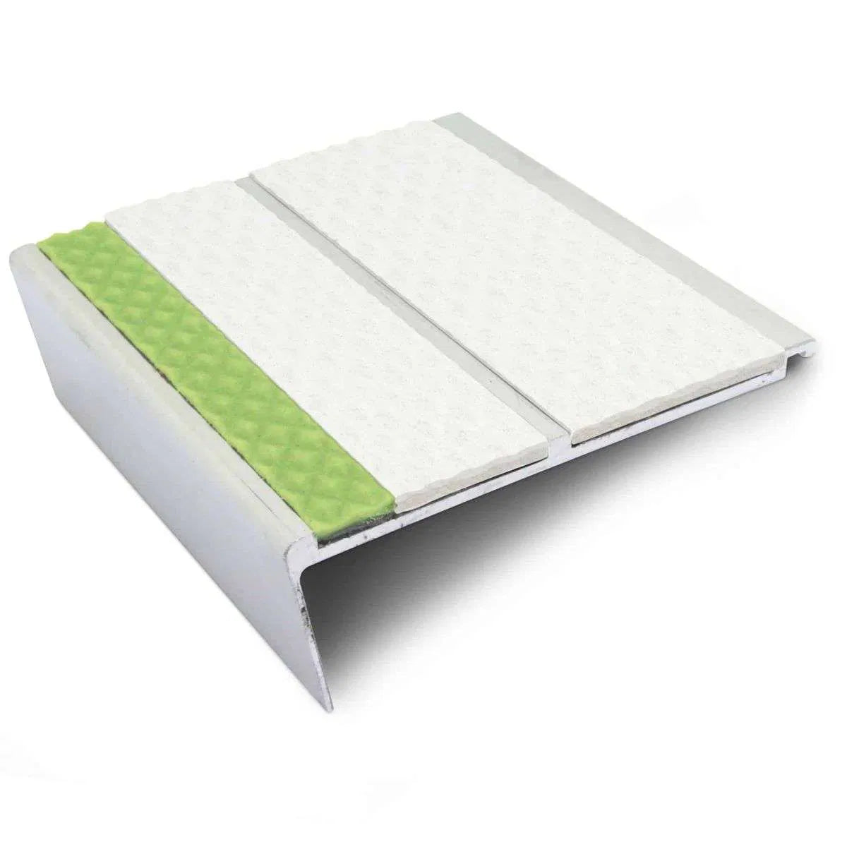 AHD12 93 x 32mm Aluminium Tredsafe Non Slip Stair Edge Trim White Tredsafe