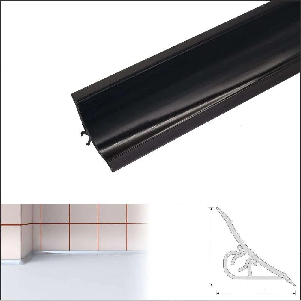 Worktop Profile Strip for Splashback Edging – Kitchen Worktop Seal & Trim Black