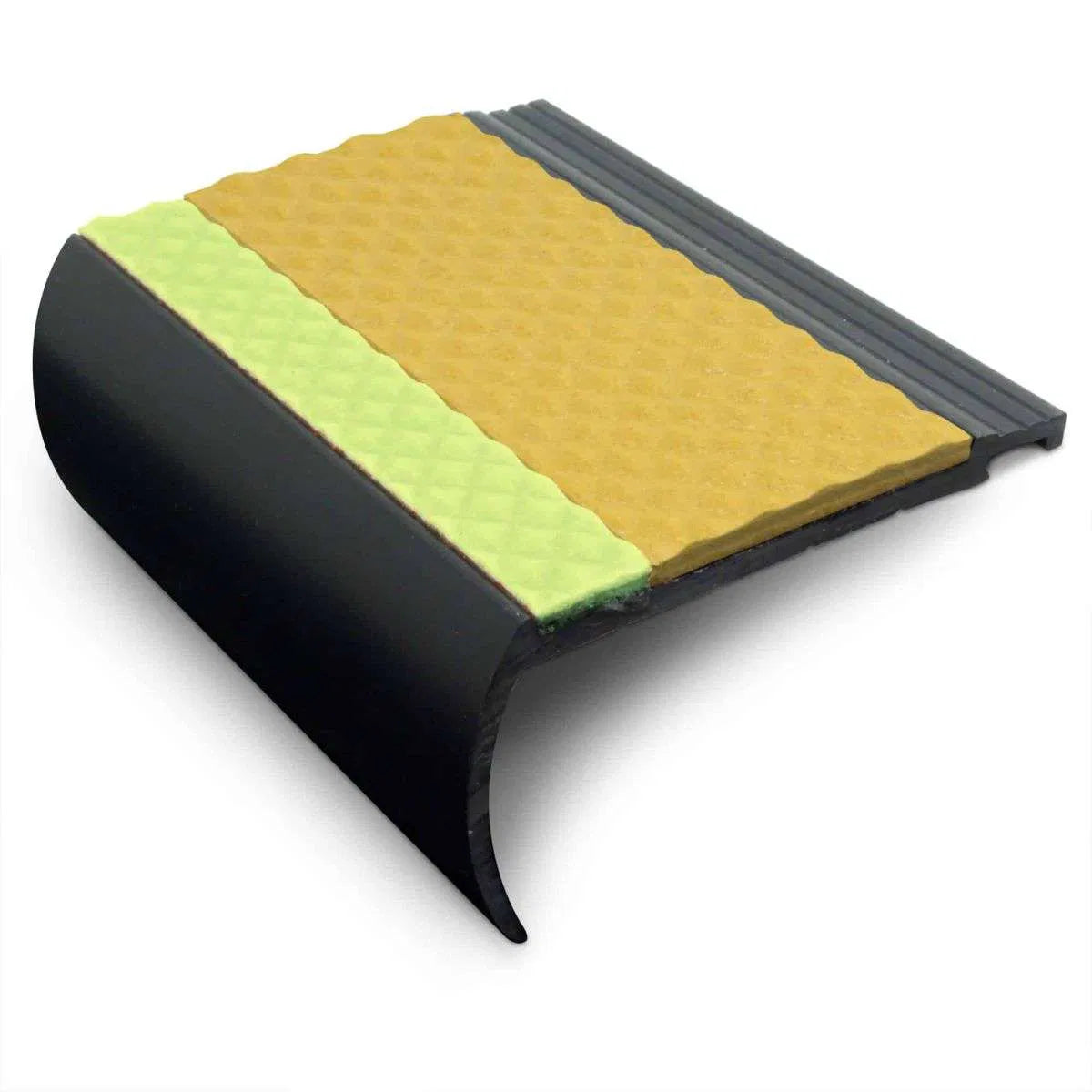 AHB 72 x 38mm Heavy-Duty PVC Stair Nosing – Tredsafe Non Slip Edge Yellow Tredsafe