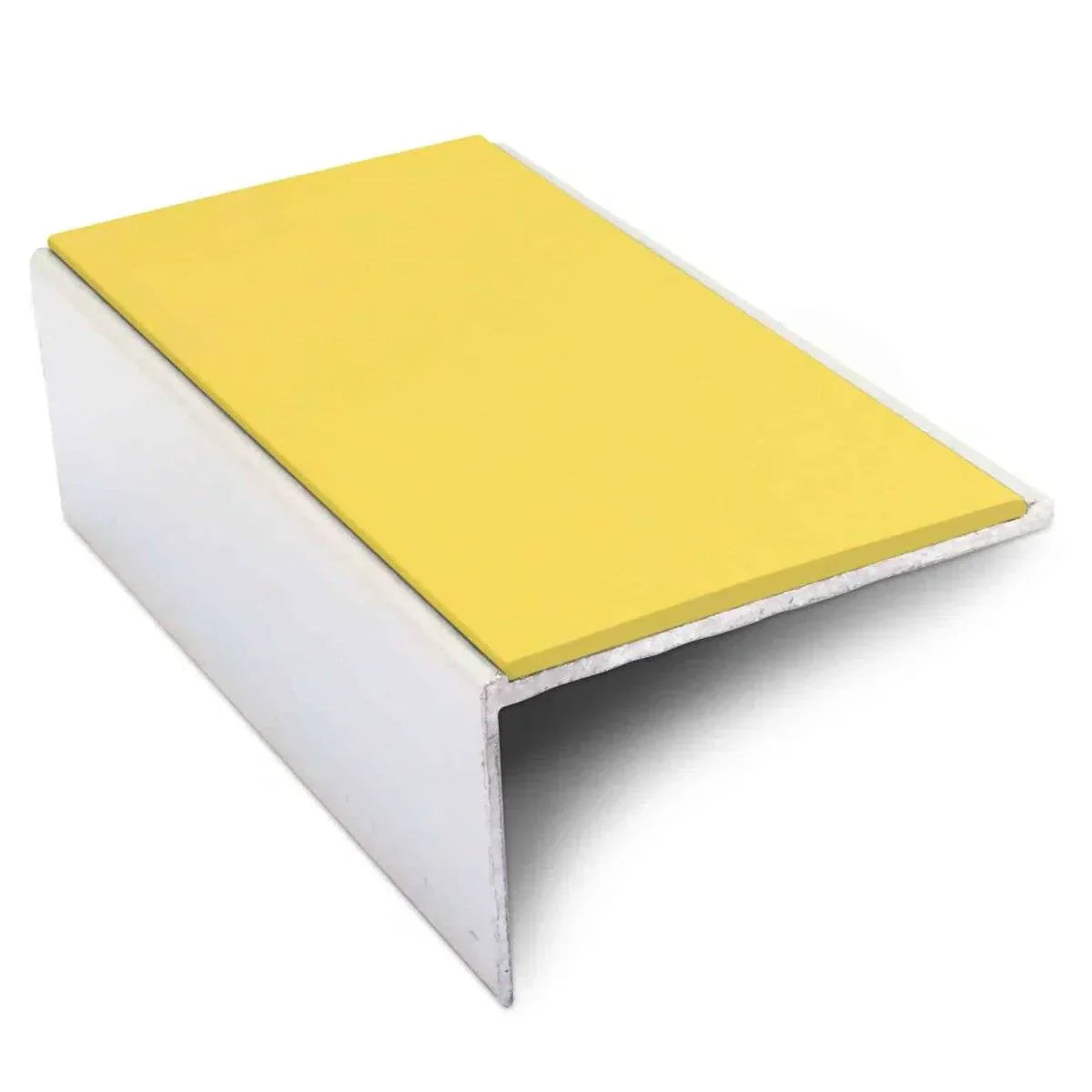NSL01 56 x 32mm Aluminium Non Slip Stair Nosing Edge Trim With Pvc Insert Yellow