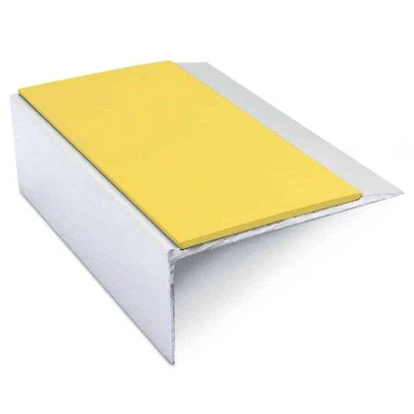 NSL15 66 x 32mm Aluminium Stair Edge Trim with PVC Anti-Slip Insert Yellow Genesis