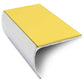 NSL03 57 x 40mm Aluminium Non Slip Stair Nosing Bullnose Edge Trim With Pvc Insert Yellow