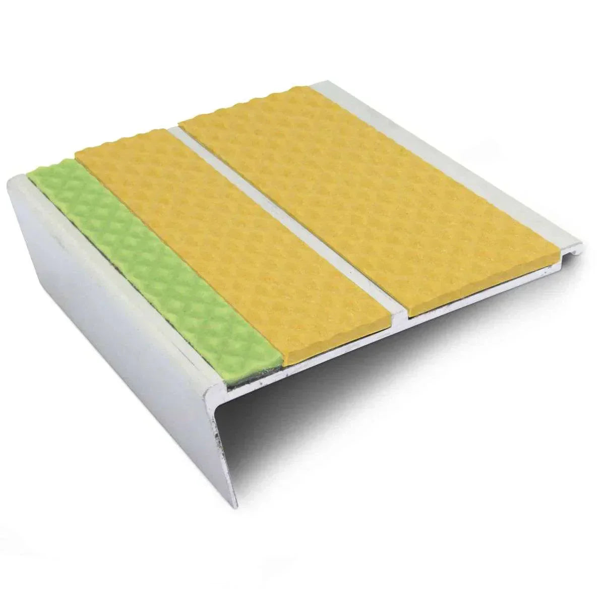 AHD12 93 x 32mm Aluminium Tredsafe Non Slip Stair Edge Trim Yellow Tredsafe