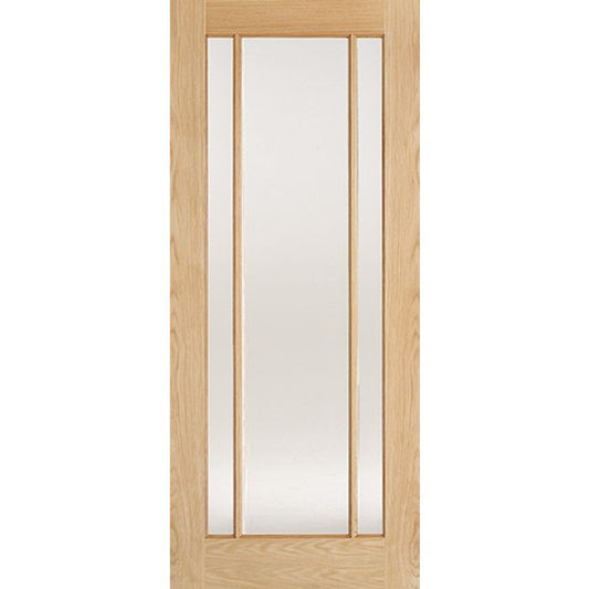 LPD Lincoln 3L Frosted Glazed Internal Door 1981 x 838mm Unfinished Oak