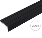 NAS 30×20 Aluminium Retro Fit Self Adhesive Non Slip Stair Nosing Black