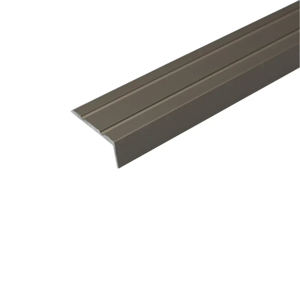 A31 25 x 10mm Anodised Aluminium Self Adhesive Stair Nosing Edge Trim Champagne 2.7m