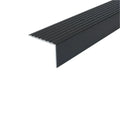 A32 65 x 42mm Anodised Aluminium Non Slip Ribbed Treads Stair Nosing Edge Trim Black