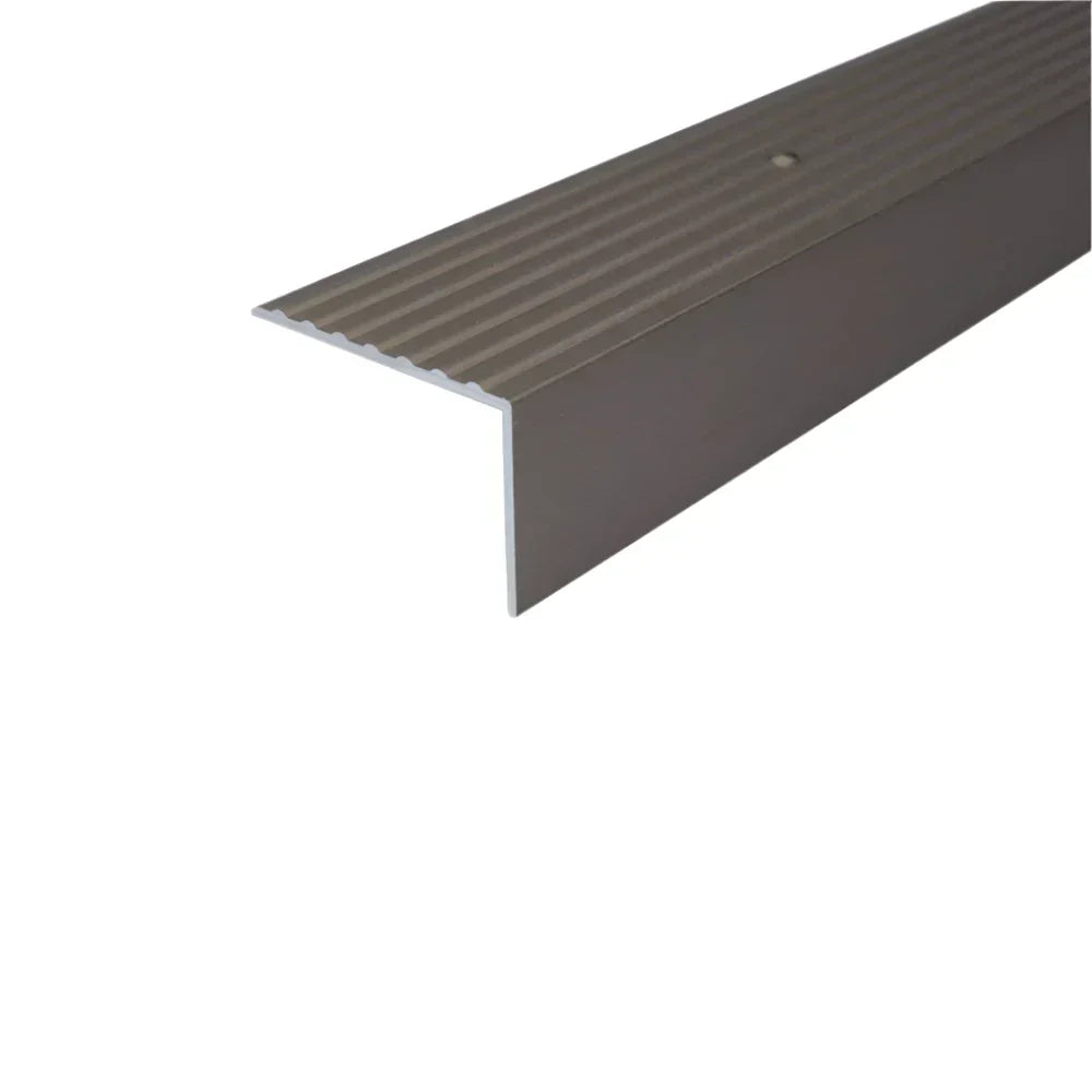A32 65 x 42mm Anodised Aluminium Non Slip Ribbed Treads Stair Nosing Edge Trim Champagne