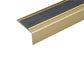 A38 - 46 x 30mm Anodised Aluminium Non Slip Rubber Stair Nosing Edge Trim Gold With Black Rubber