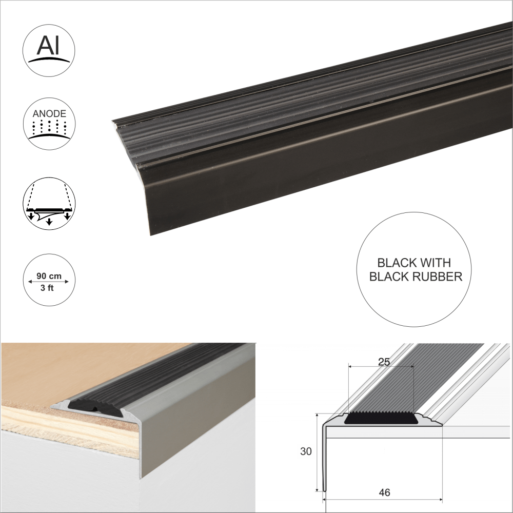 A80 29mm x 17mm x 10mm Stair Nosing Edge Trim Step Edging For Tiles