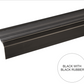 A38 46 x 30mm Anodised Aluminium Self Adhesive Non Slip Rubber Stair Nosing Edge Trim Black With Black Rubber